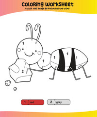 Coloring worksheet page. Educational printable coloring worksheet. Printable activity page for kids