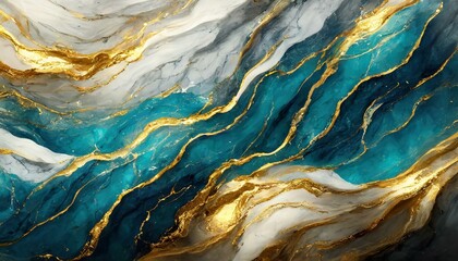 Obraz premium Blue background marble abstract texture pattern gold watercolor gray white dark paint green luxury. Background silver blue marble ombre wall color canvas fluid ink gradient water concrete wash art 