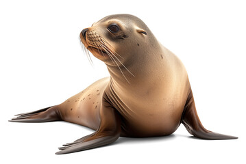 Naklejka premium Cute sea lion isolated on transparent white background