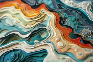 An abstract paper art piece exploring the theme of water scarcity and conservation efforts - obrazy, fototapety, plakaty