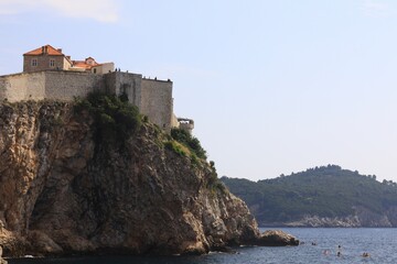 Fototapeta na wymiar Outermost wall of Dubrovnik city on the Adriatic coast