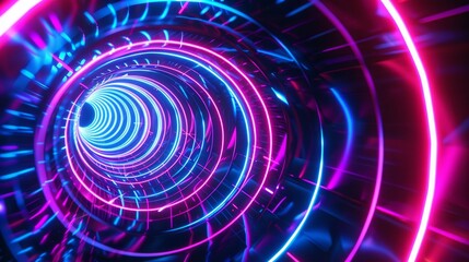 A mesmerizing radial abstract background with laser-like neon lines