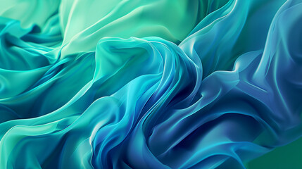 Fototapeta premium Aqua Green Silk Fabric