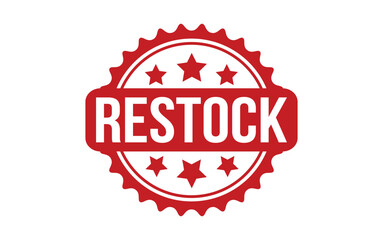 Red Restock Rubber Stamp Seal Vector