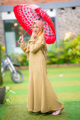 women model using umbrella