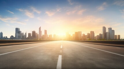 Urban Pathways: Cityscape and Asphalt