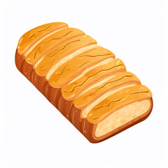 A Unique Italian bread with a rustic appearance clipart, watercolor illustration clipart, isolated on white background