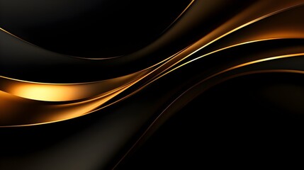 Luxurious abstract of gradient background with dynamic golden lines and elegant flowing motion