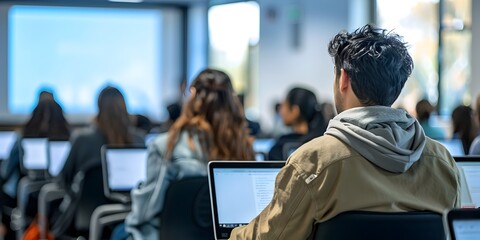 Fototapeta premium Teachers Attending Professional Development Workshop on Implementing Educational Technologies