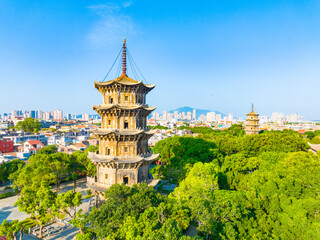 Early morning scenery of Kaiyuan Temple in Quanzhou, Fujian, China