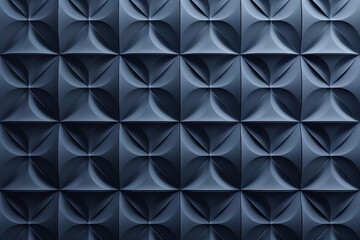 Obraz premium Minimalist geometrical 3d pattern. Dark grey blue luxury 3d surface texture. Background image. Created with Generative AI technology.
