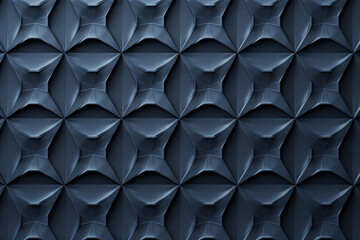 Minimalist geometrical 3d pattern. Dark grey blue luxury 3d surface texture. Background image. Created with Generative AI technology.