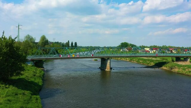 Bridge River Odra Olawa Rzeka Most Aerial View Poland