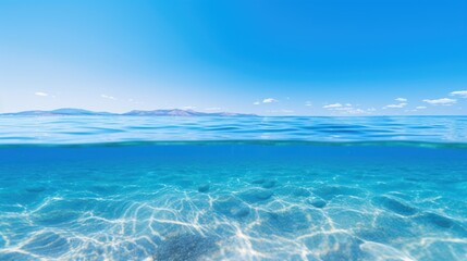 Fototapeta premium A very beautiful sea or ocean background,Blue sea and blue sky 