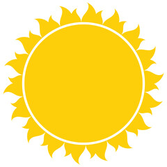 yellow sun icon. isolated on white background. vector illustration
