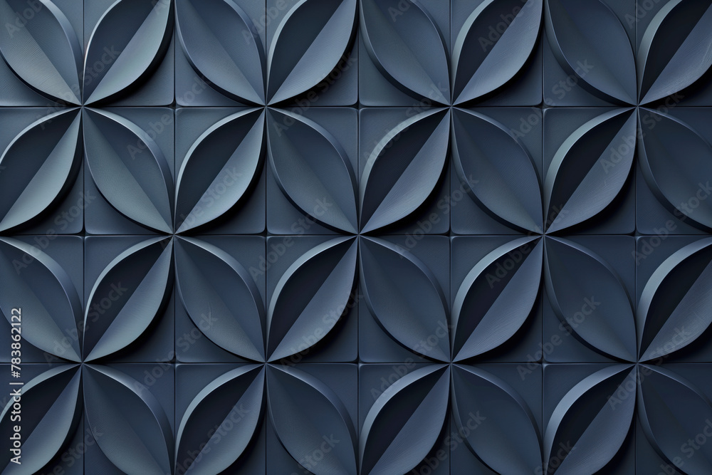Poster minimalist geometrical 3d pattern. dark grey blue luxury 3d surface texture. background image. creat