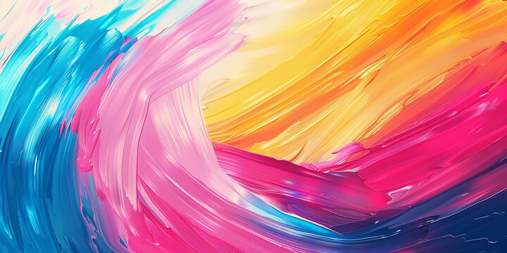  Colorful abstract brush stroke background AI-generated Image