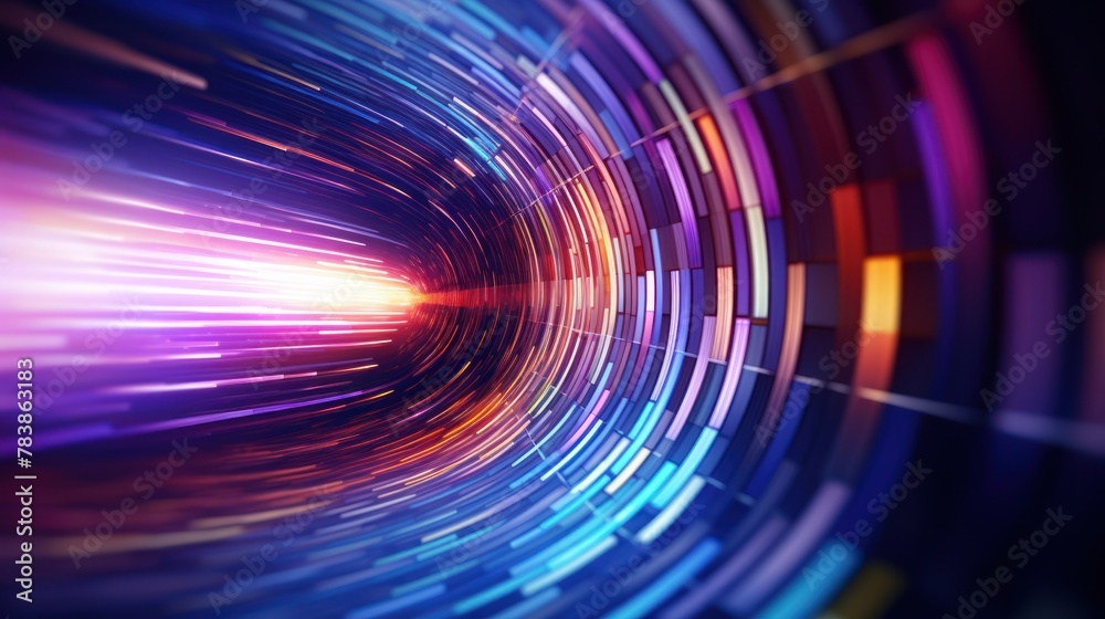 Poster big data and cybersecurity. data stream,a vibrant visualization of digital data flow