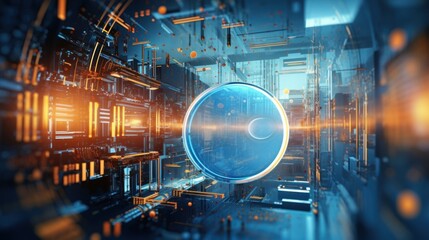 Flow of digital information,Silhouette of a businessman surrounded by Digital Data Flow