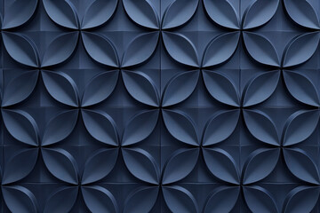 Minimalist geometrical 3d pattern. Dark grey blue luxury 3d surface texture. Background image. Created with Generative AI technology.