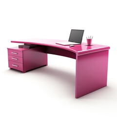 Corner desk magenta