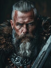 Viking barbarian warrior with a swordViking barbarian warrior with a sword