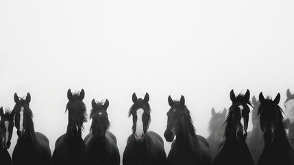 Majestic Herd: A Group of Noble Horses in Harmony