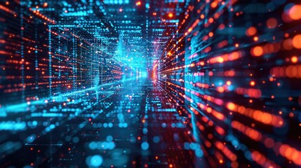 Fototapeta premium Digital background, network, technological processes,storages, science, 