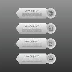 four silver info buttons set ui ux design