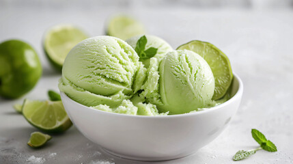 Delicious Bowl of Lime Sorbet