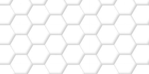 	
Vector white Hexagonal Background. Luxury White transparent hexagon Pattern. 3D Futuristic abstract honeycomb mosaic white background. geometric mesh cell texture. modern futuristic wallpaper.