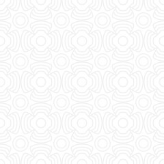Trendy pattern of circles and arcs, geometric white shapes for textiles and wallpaper. Festive Christmas ornament on a gray background for a New Year or wedding cover. - 783866176