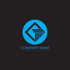 C lawyer logo design inspiration. Vector letter template design for brand.