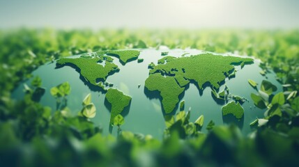 environmental protection concept,refreshing green world map 