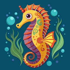 Fototapeta premium illustration of seahorse