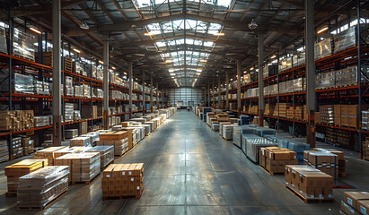 Industrial Warehouse: Vast Capacity for Goods Storage
