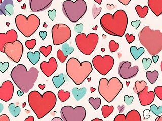 seamless background with hearts