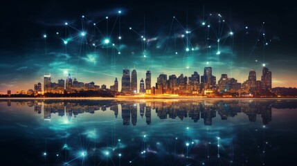 5G, 6G, Big data wireless network, high speed internet, cloud computing or connect diagram technology, Data storage, service, synchronize, online, financial, Connectivity global, smart city