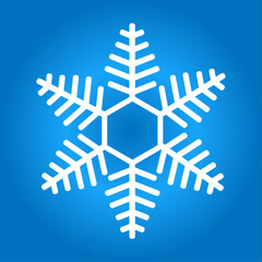 blue snowflake icon isolated on blue background. vector illustration