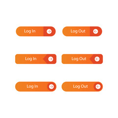 Fototapeta premium login logout button pack ui ux designing sample