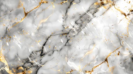 Elegant White Marble Texture with Gold Veins. Luxurious Background for Design Projects. Ideal for Modern and Sophisticated Styles. High-Quality Surface Material Representation. AI