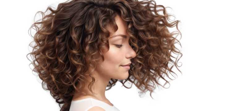 Happy Woman with Colored Ombre Hairstyle