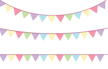 Pastel pennant flags bunting clipart