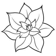    Flower vector illustration with line art.