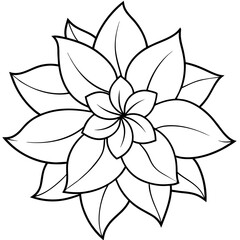    Flower vector illustration with line art.
