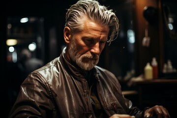 A professional barber meticulously crafting a contemporary haircut for his client, ensuring every detail is perfect