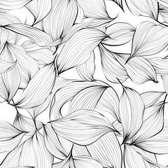 beautiful leaves pattern texture black and white