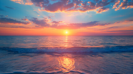 Sunset Serenade Over Calm Ocean Waters