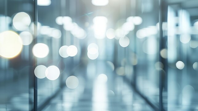 Abstract blur modern business office white and gray bokeh lights background with motion blur for your design hyper realistic 