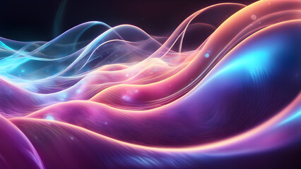 Obraz premium Flowing Smoke and Light Waves: Abstract Background with Space, Design, and Energy